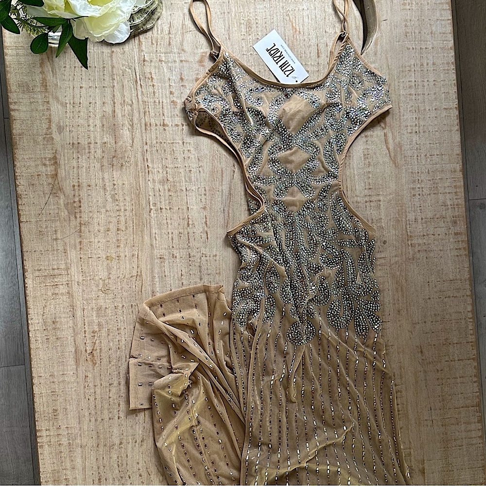 12th Tribe Sequins Cut-Out Maxi Dress with Tags